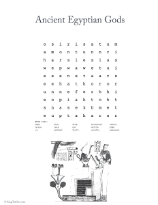 An overall word search of the most popular ancient Egyptian gods. 