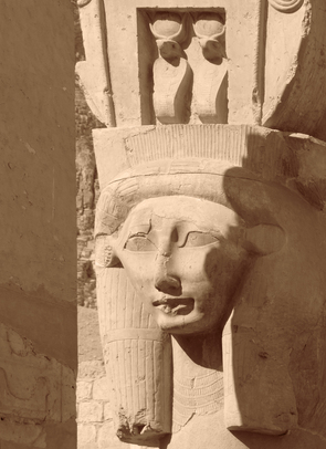 Hathor sculpture detail